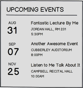 upcoming events