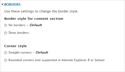 Theme Options for Borders